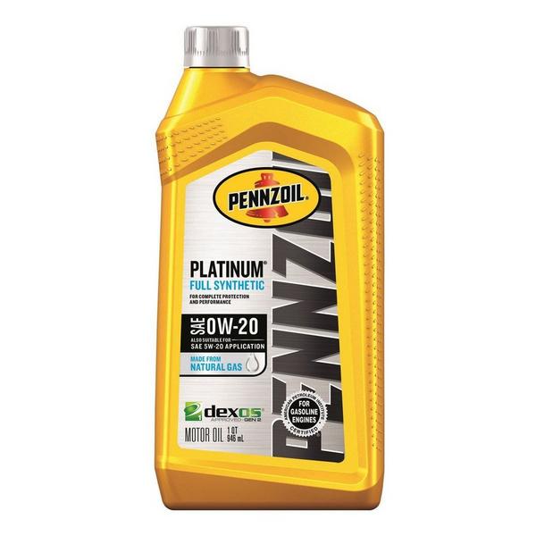 Pennzoil Platinum 0W-20 4-Cycle Synthetic Motor Oil 1 qt 1 pk