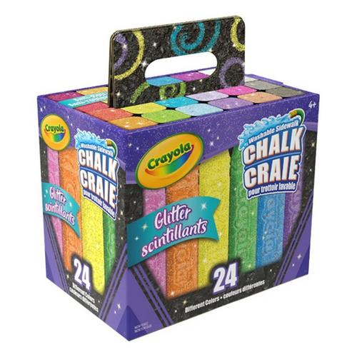 Crayola Glitter Sidewalk Chalk 24 Count - Primary Image