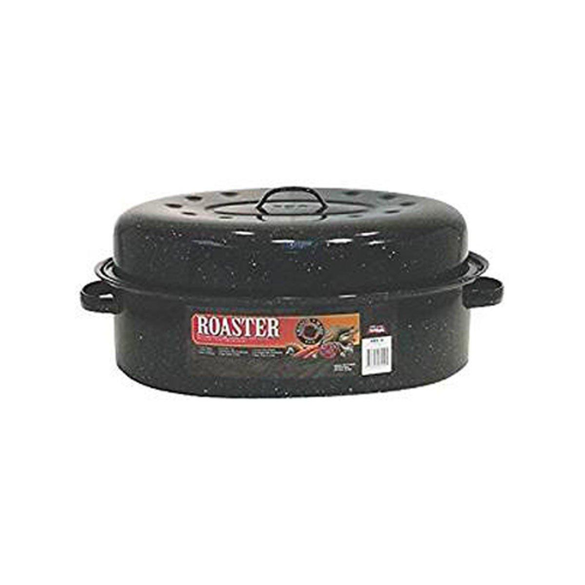 Graniteware Oval Roaster with Lid - 19 inch - Graniteware
