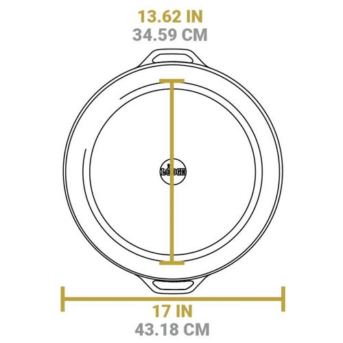 Lodge 17 Inch Seasoned Cast Iron Dual Handle Pan - Primary Image