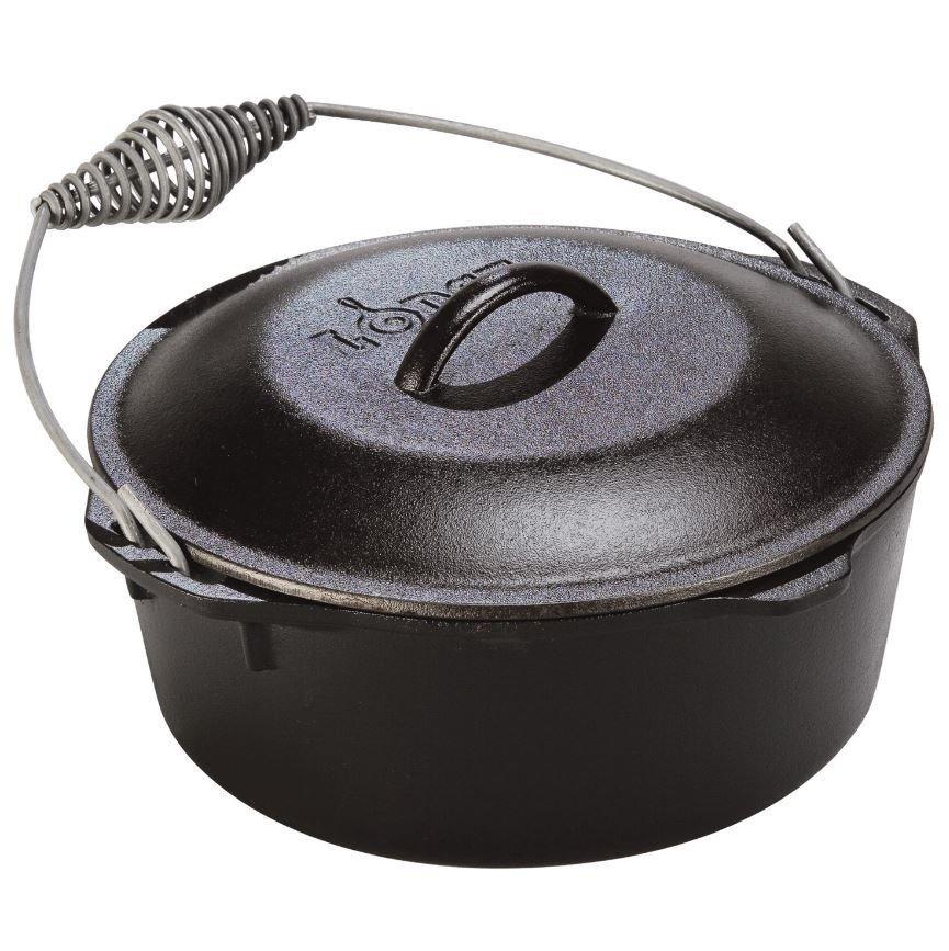Lodge Cast Iron 5 Quart Seasoned Double Dutch Oven / Bread Oven
