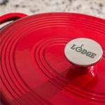 Lodge 7 Quart Oval Red Enamel Cast Iron Dutch Oven - Thumbnail 3 of 6