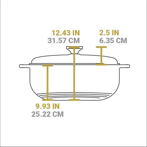 Lodge 7 Quart Oval Red Enamel Cast Iron Dutch Oven - Primary Image