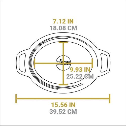 Lodge 7 Quart Oval Red Enamel Cast Iron Dutch Oven - Primary Image