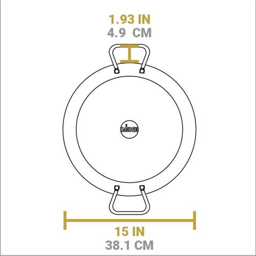 Lodge 15 Inch Seasoned Carbon Steel Dual Handle Pan - Primary Image