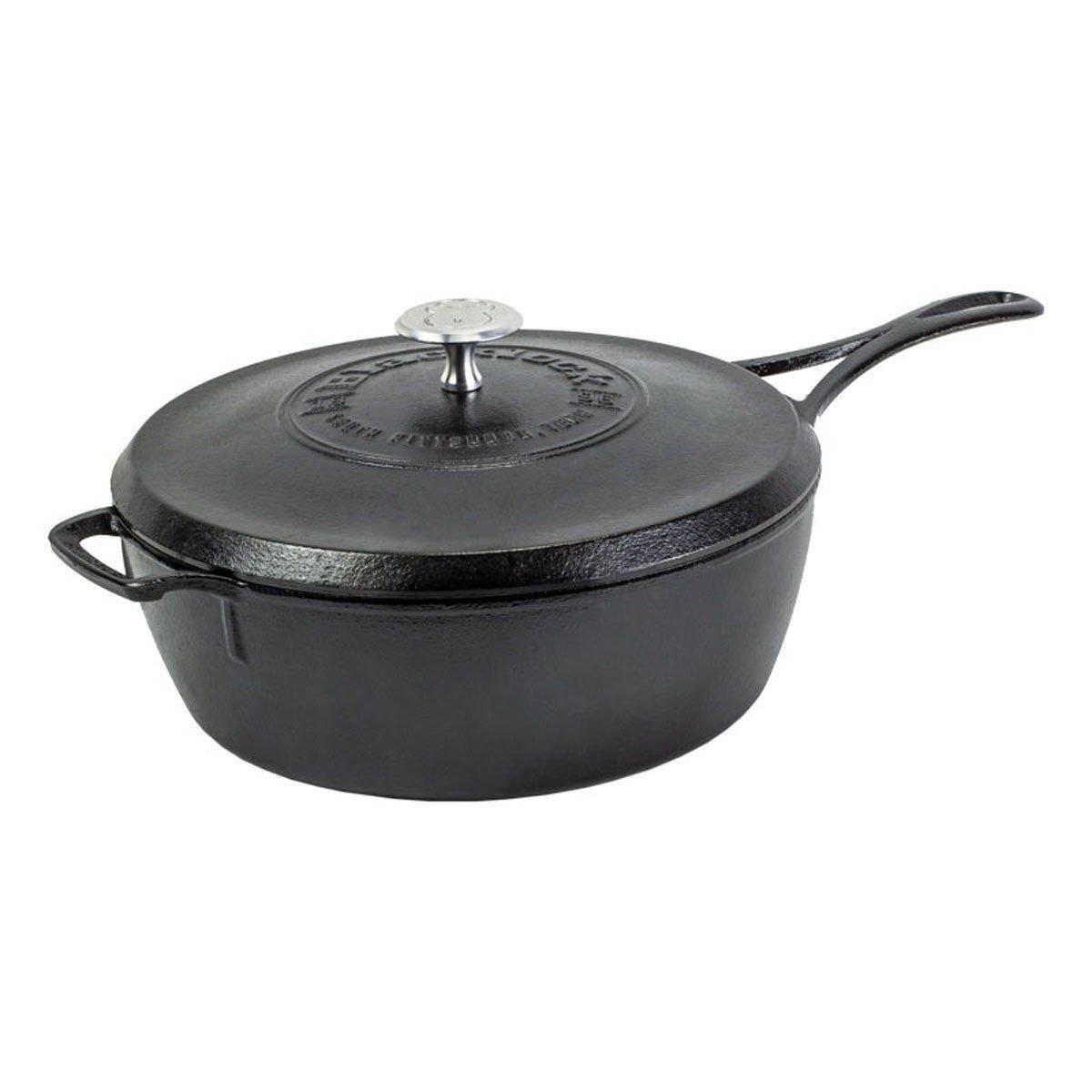 Blacklock 4 Quart Lightweight Cast Iron Deep Skiller With Lid - Lodge Manufacturing Co