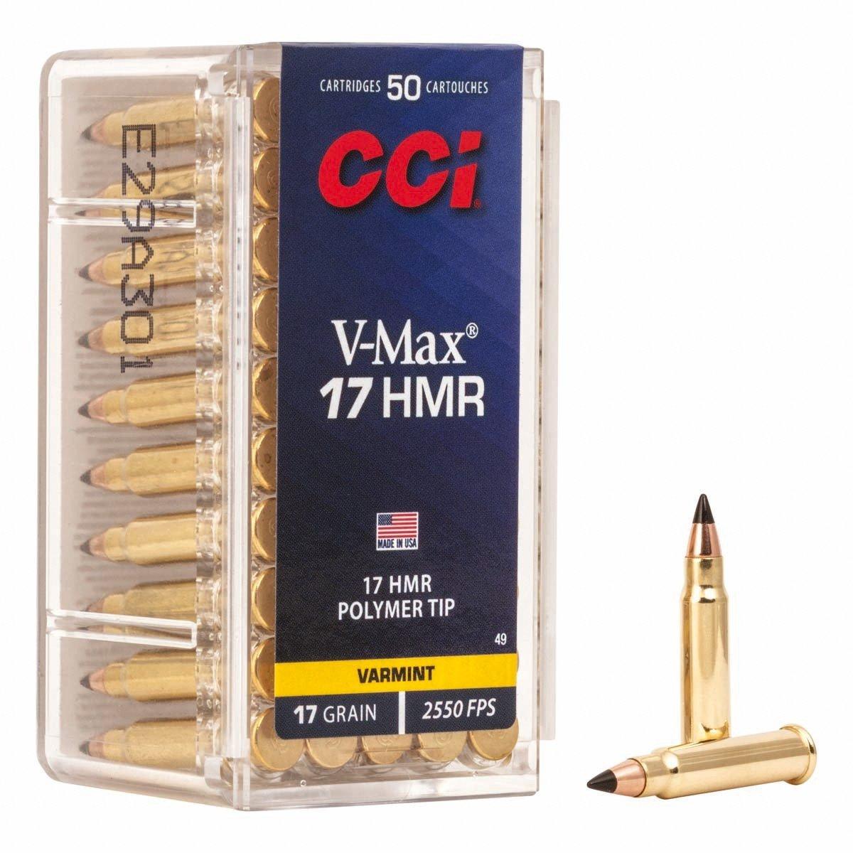 CCI Varmint V-Max 17 HMR Rimfire Ammunition 50 Round Box