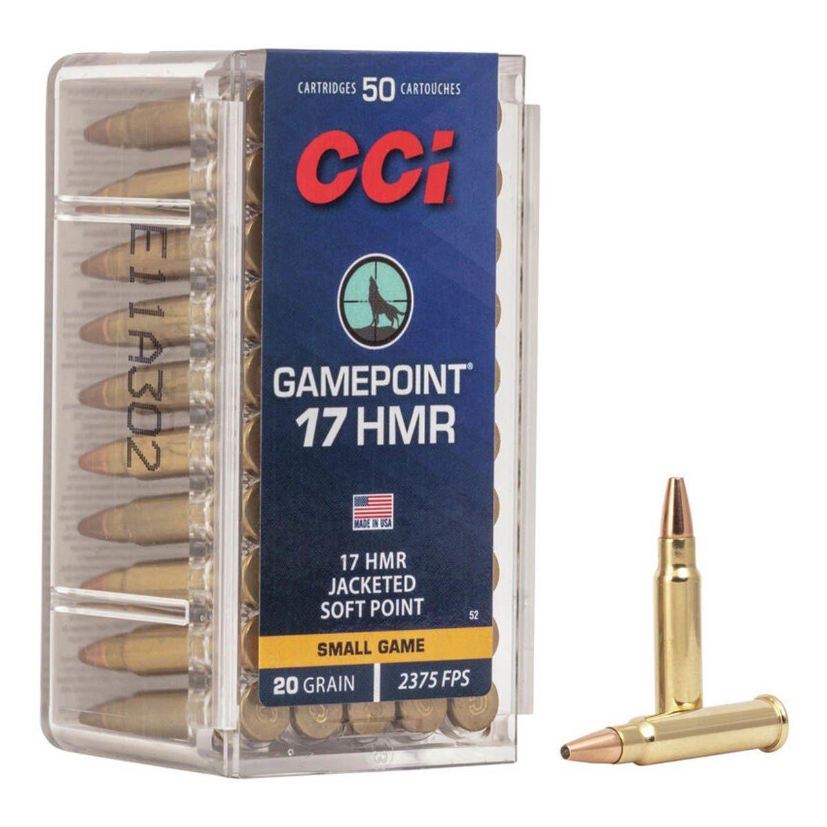 CCI Gamepoint JSP 17 HMR Rimfire Ammunition 50 Round Box