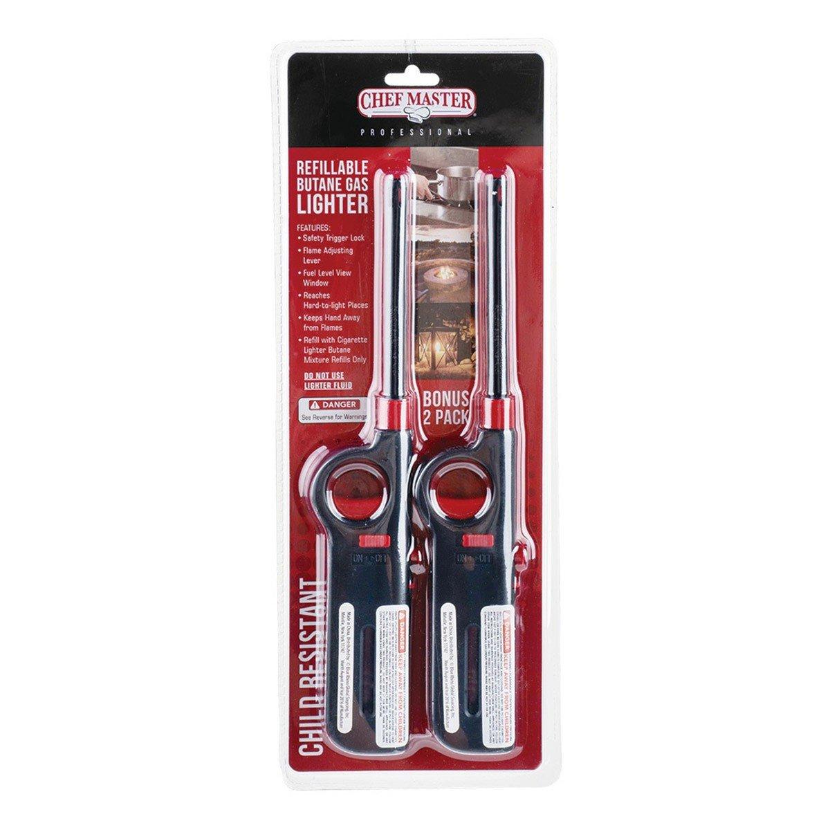 Chef Master Refillable Butane Lighter 2 Pack - Chef Master