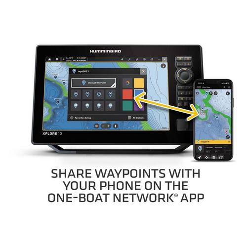 Humminbird XPLORE 10 MSI+ Fish Finder and MEGA Live 2 Transducer Forward-Facing Sonar Bundle - Primary Image