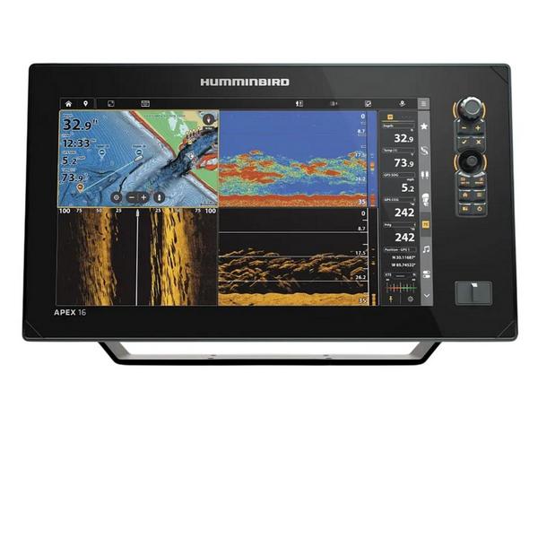 HUMMINBIRD Apex 16 MSI+ Chartplotter with LakeMaster/CoastMaster Map Card and Transducer