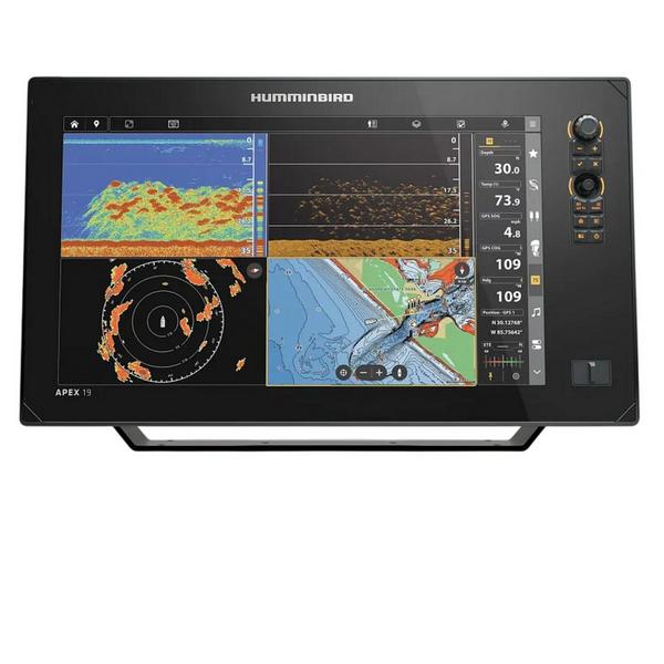 HUMMINBIRD Apex 19 MSI+ Chartplotter with LakeMaster/CoastMaster Map Card and Transducer
