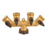 Ace Brass Threaded Female/Male Garden Hose Manifold - Thumbnail 1 of 2