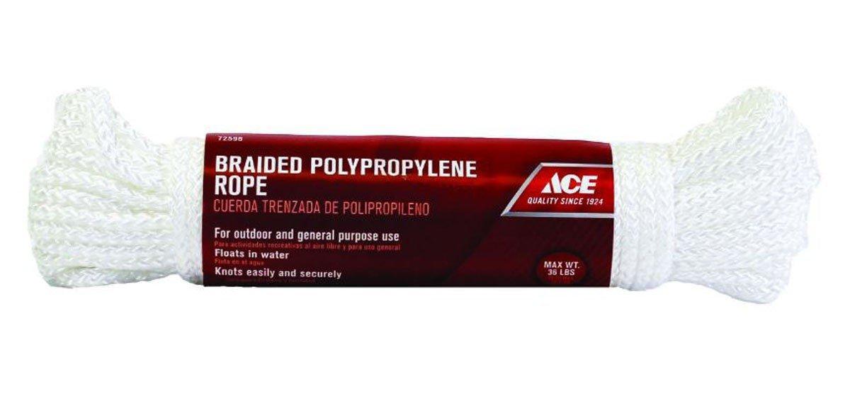 ACE 3/16 in X 50 ft White Braided Poly Rope