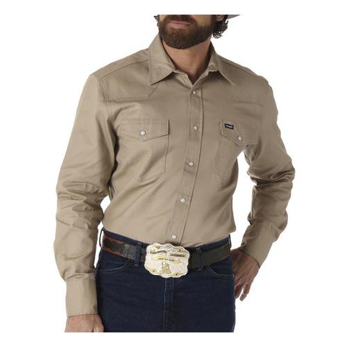 Men's Wrangler Basics Twill Classic Fit Long Sleeve Button Up Shirt - Primary Image