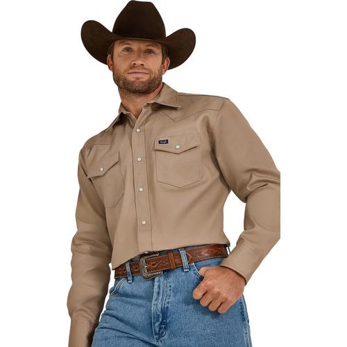 Men's Wrangler Basics Twill Classic Fit Long Sleeve Button Up Shirt - Primary Image