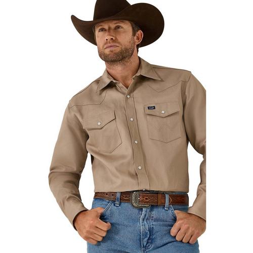 Men's Wrangler Basics Twill Classic Fit Long Sleeve Button Up Shirt - Primary Image