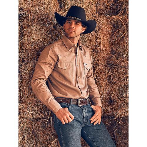 Men's Wrangler Basics Twill Classic Fit Long Sleeve Button Up Shirt - Primary Image