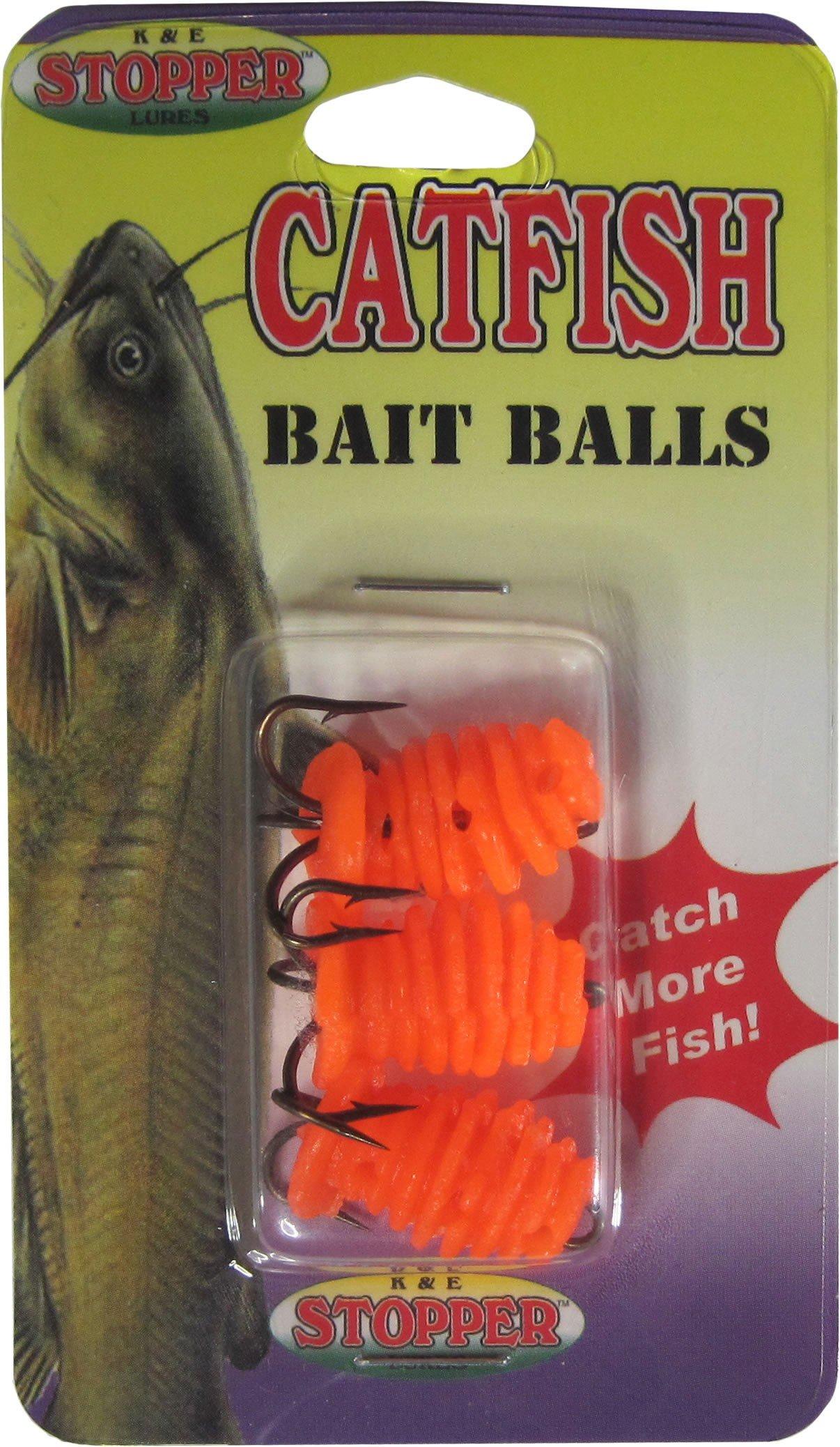 Orange - Stopper Lures Catfish Ball Dip Worm
