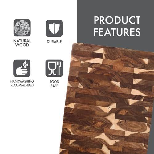 Dexas Acacia End Grain Reversible Butcher Block Cutting Board - Primary Image
