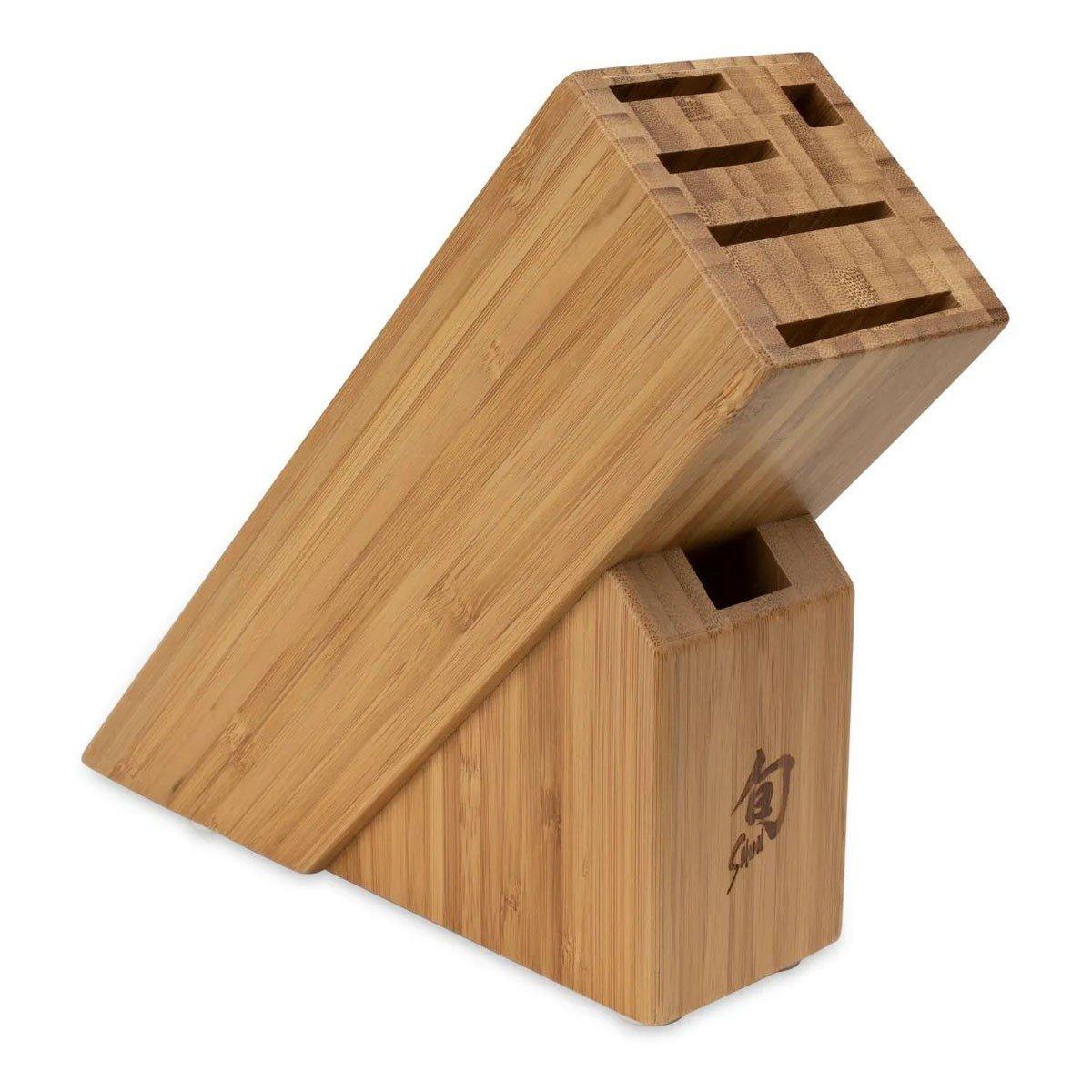 Shun 6 Slot Bamboo Slimline Block Kitchen Knife - Shun