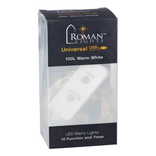 Roman Inc 100L USB LED Warm White Silver Wire - Primary Image