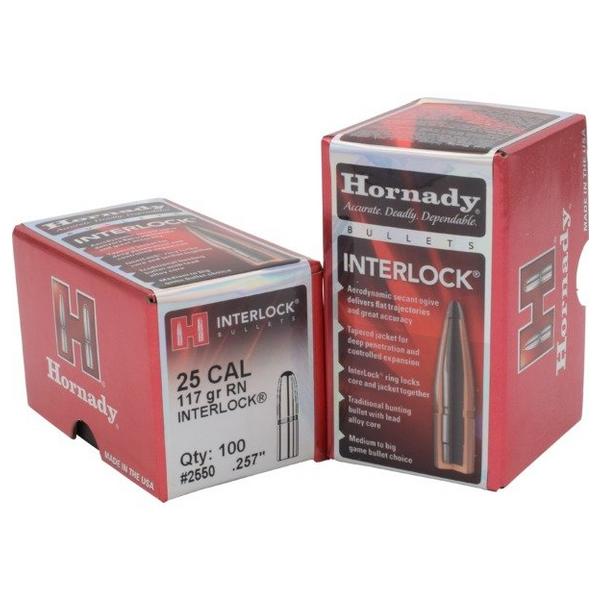 HORNADY InterLock RN 25 Caliber Rifle Bullets