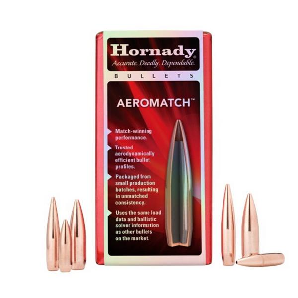 HORNADY Aeromatch Rifle Bullets 100 Count Box