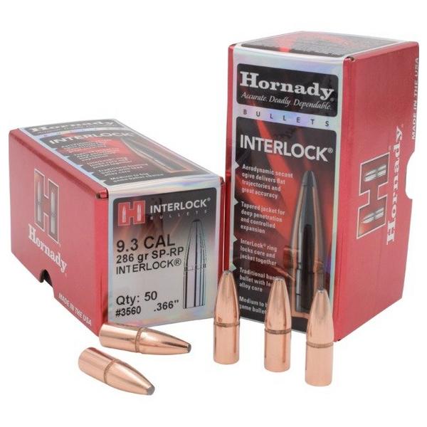 HORNADY InterLock 9.3mm Caliber Rifle Bullets