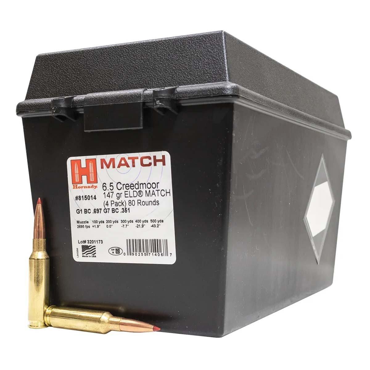 Hornady ELD Match Field Box 6.5 Creedmoor Rifle Ammunition 80 Round Box - Hornady