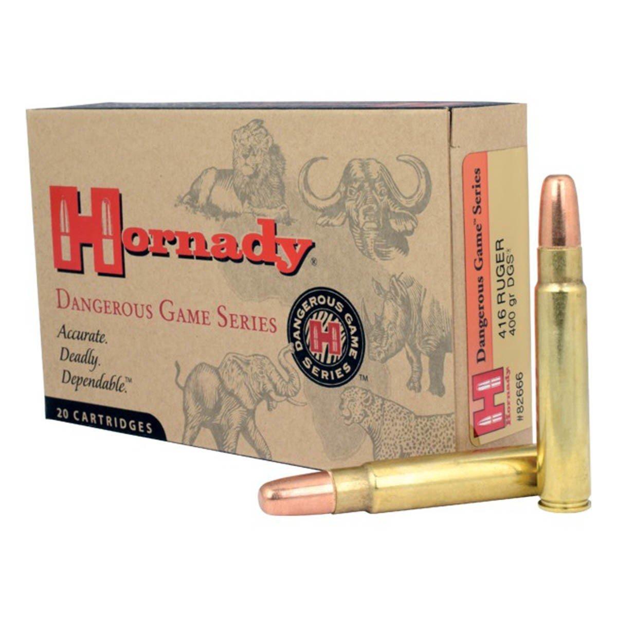 Hornady Dangerous Game Series DGS 416 Ruger Rifle Ammunition 20 Round Box