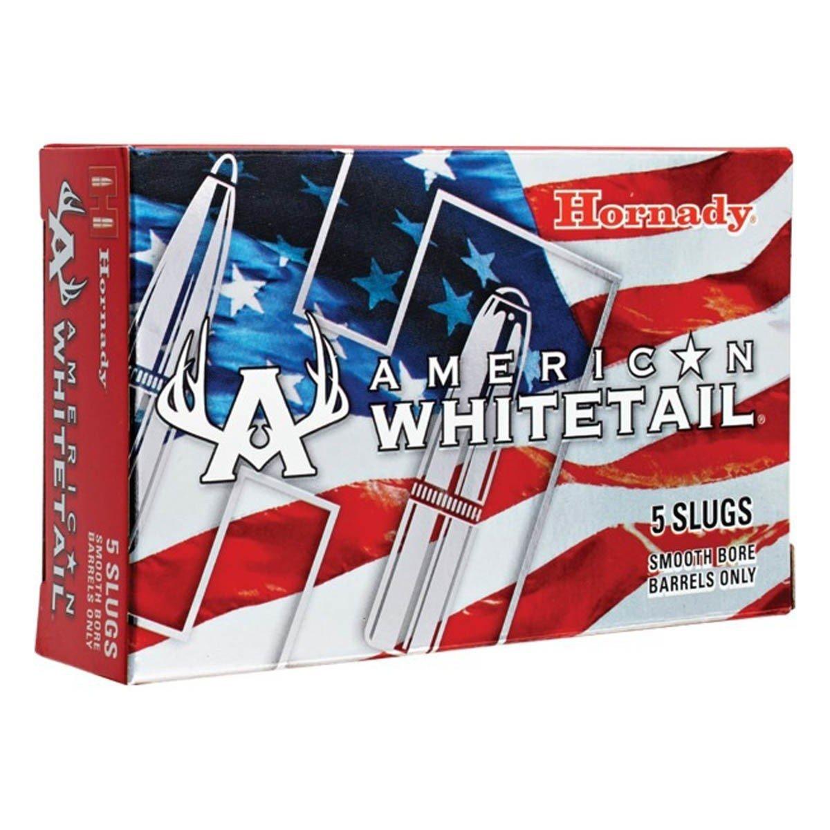 Hornady American Whitetail Hollow Point Rifled Slug 12 Gauge Shotshells 5 Round Box