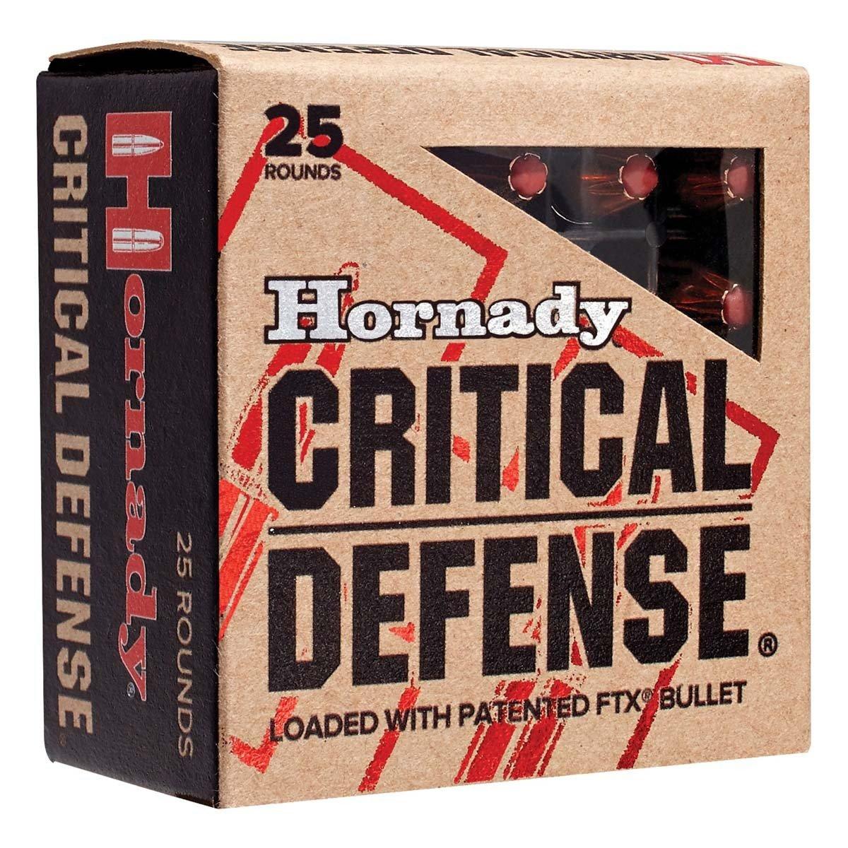 Hornady Critical Defense FTX 9 x 18mm Makarov Handgun Ammunition 25 Round Box
