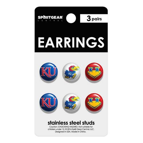 Spirit Gear Kansas Jayhawks Stud Earrings - Primary Image