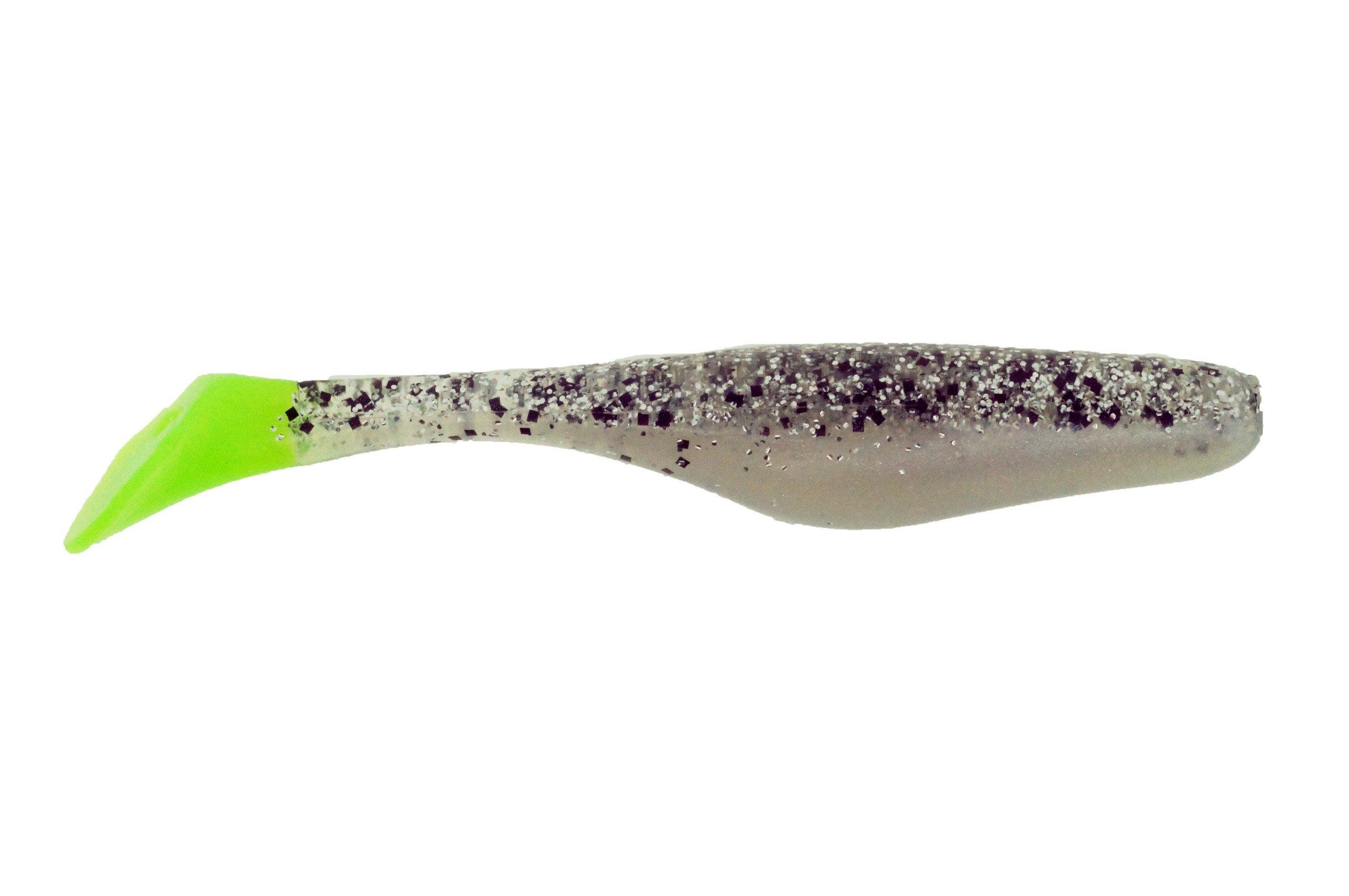 Salt Pepper Silver Phantom Chartreuse Tail - Bass Assassin Lures Sea Shad