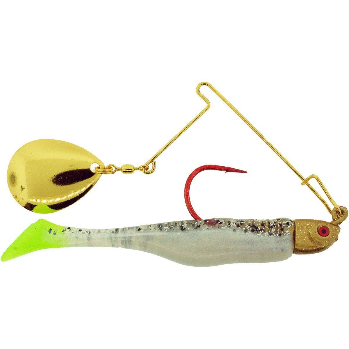 Salt & Pepper Silver Phantom Chartreuse Tail - Bass Assassin Lures Red Daddy Spinnerbait