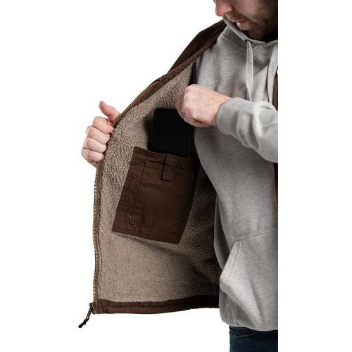 Men's Berne Apparel Berne Heartland Sherpa-Lined Washed Duck V-Neck Vest - Primary Image