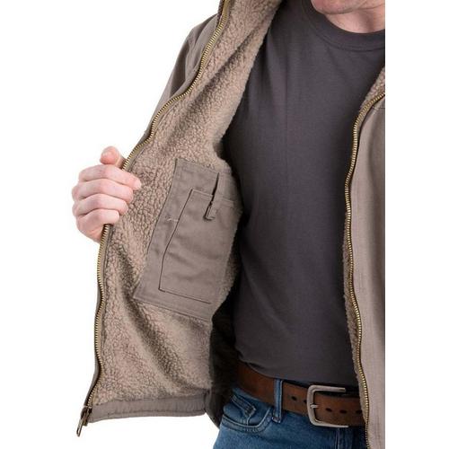 Men's Berne Apparel Heartland Washed Duck Heavyweight Sherpa Hooded Canvas Jacket - Primary Image