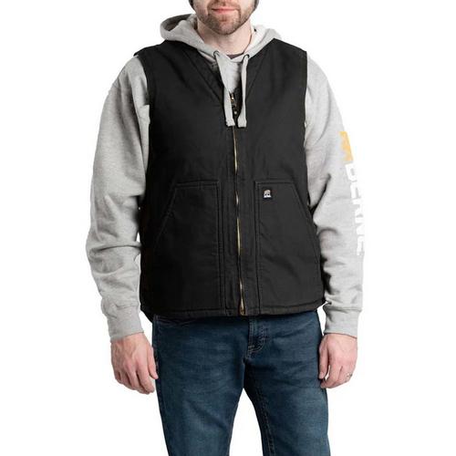 Men's Berne Apparel Berne Heartland Sherpa-Lined Washed Duck V-Neck Vest - Primary Image