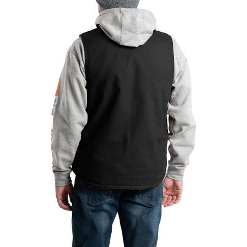 Men's Berne Apparel Berne Heartland Sherpa-Lined Washed Duck V-Neck Vest - Primary Image