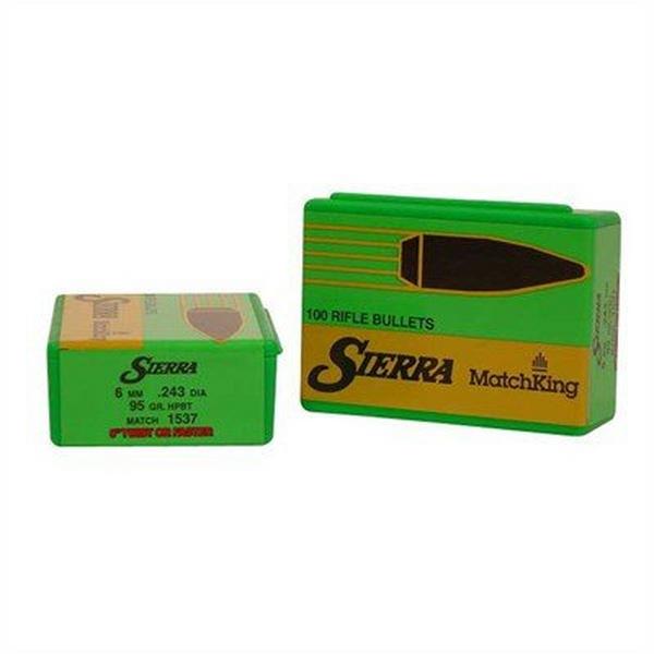 SIERRA BULLETS Sierra MatchKing 24 Caliber HPBT Rifle Bullets