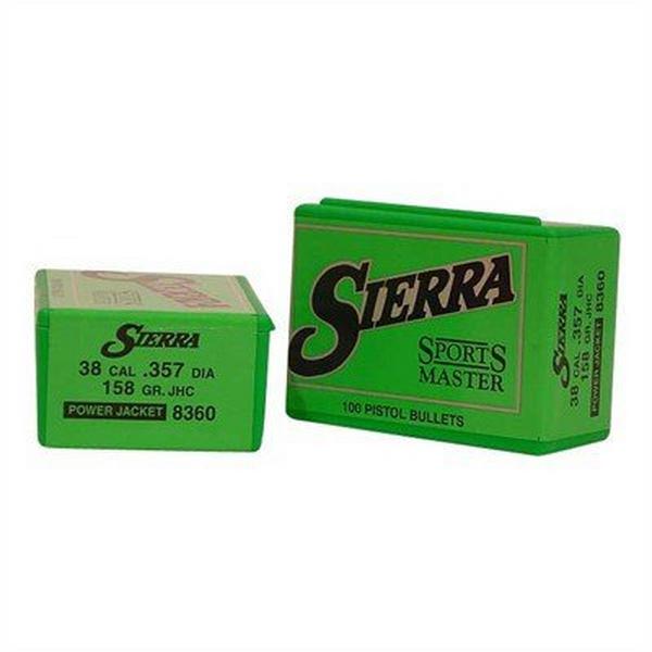 SIERRA BULLETS Sierra Sports Master 38 Caliber JHC Handgun Bullets