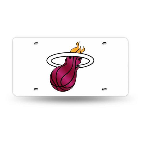 Rico Industries Miami Heat Laser Cut Chrome Tag License Plate - Primary Image