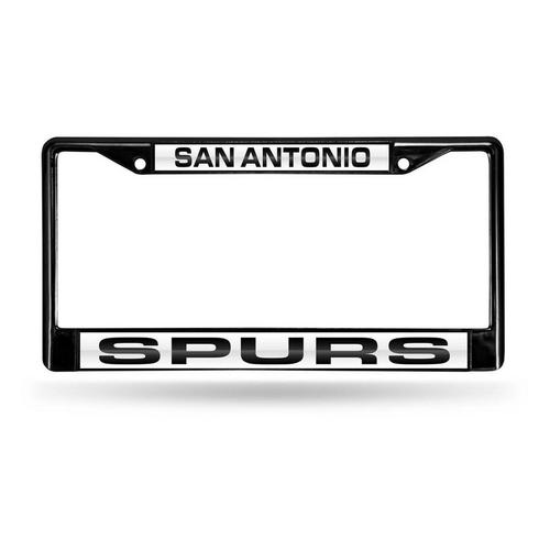 Rico Industries San Antonio Spurs Black Laser Cut Chrome License Plate Frame - Primary Image