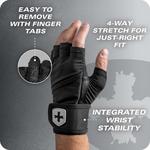 Harbinger Pro Wristwrap 3.0 Weightlifting Gloves - Thumbnail 8 of 9