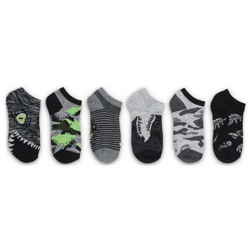Boys' Sof Sole Kids' Dinorama 6 Pack No Show Socks - Primary Image