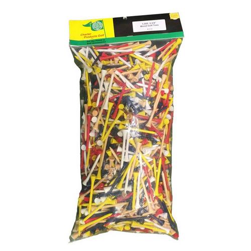Charter Products 2-3/4 Assorted Wooden Golf Tees 1000 Pack - Primary Image