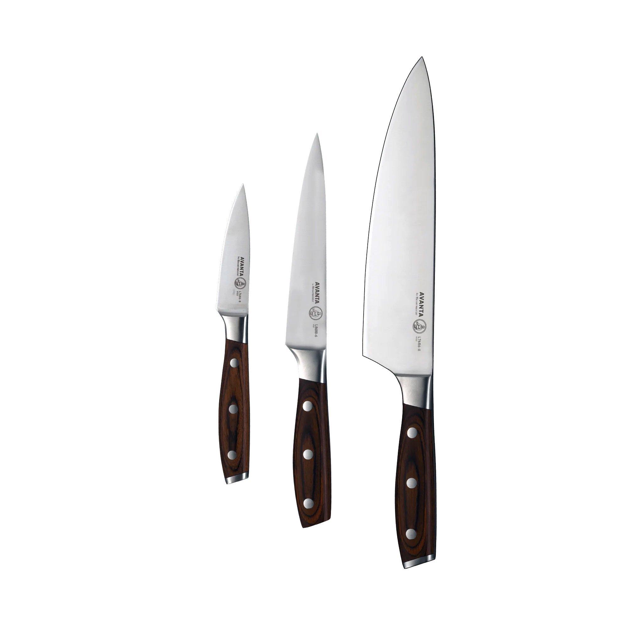 Messermeister Avanta Pakkawood 3 Piece Starter Set Kitchen Knives Kitchen Knife - Messermeister