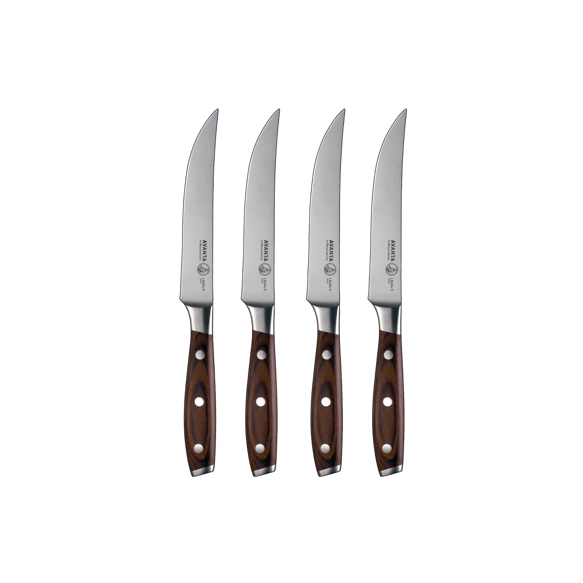 Messermeister Avanta Pakkawood 4 Piece Steak Knife Set Kitchen Knife - Messermeister