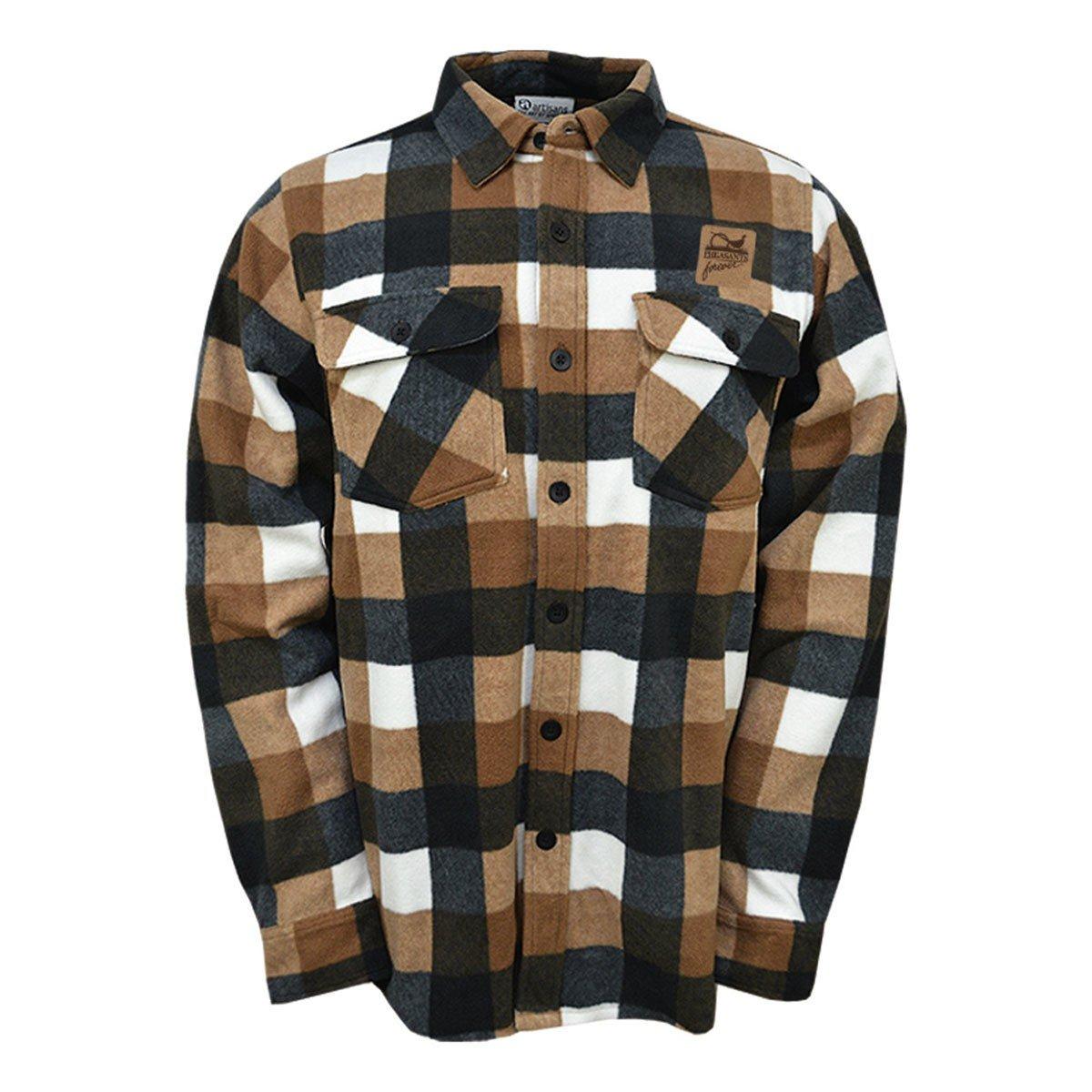 Men's Artisans Pheasants Forever Aspen Micro Fleece Long Sleeve Button Up Shirt - Artisans